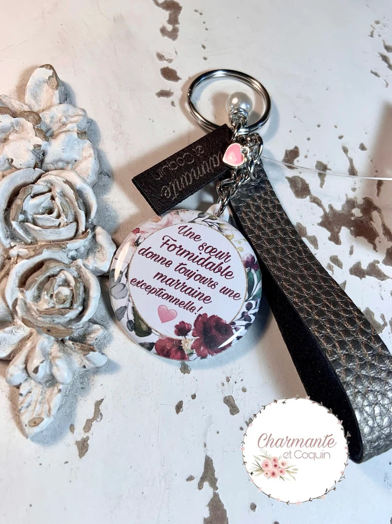 Porte clés personnalisé demande marraine