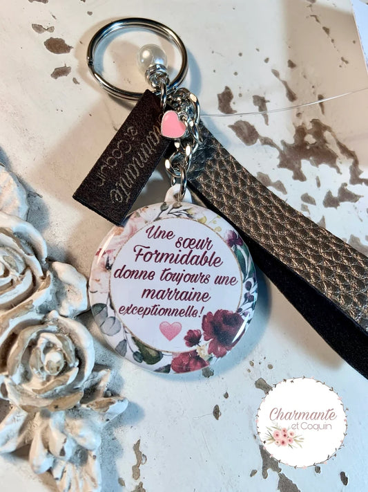 Porte clés personnalisé demande marraine