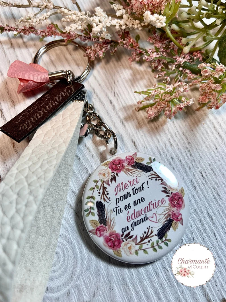 Porte clés personnalisé cadeau pour éducatrice, cadeau remerciement éducatrice