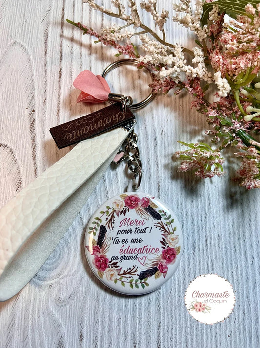 Porte clés personnalisé cadeau pour éducatrice, cadeau remerciement éducatrice