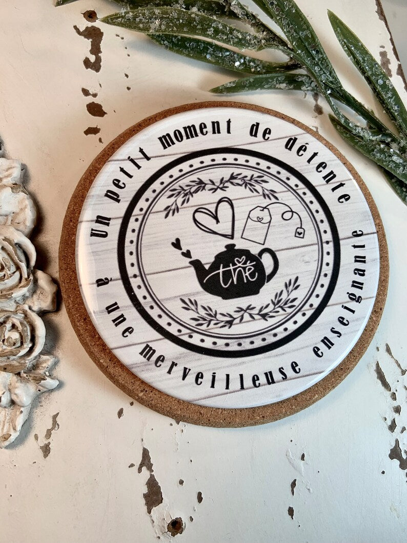 Sous-verre personnalisé cadeau enseignante, cadeau professeur.