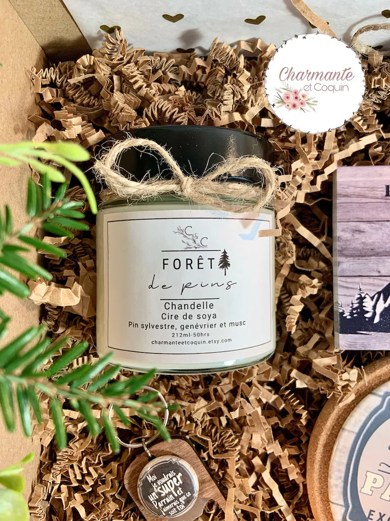 Charmante boîte cadeaux personnalisée cadeau pour une demande parrain.