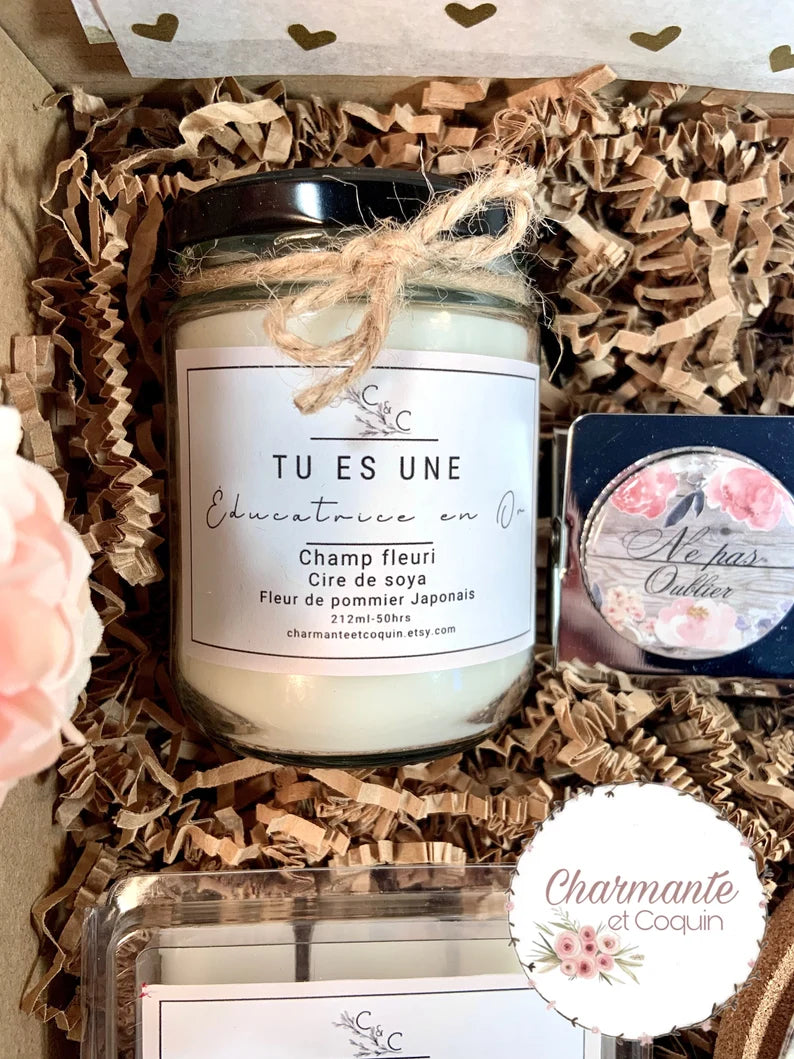 Charmante boîte cadeaux personnalisée, cadeau pour éducatrice