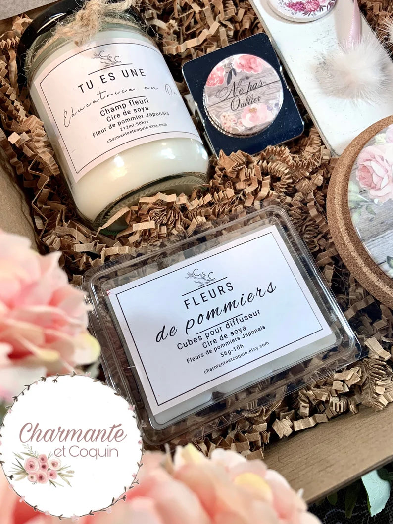 Charmante boîte cadeaux personnalisée, cadeau pour éducatrice