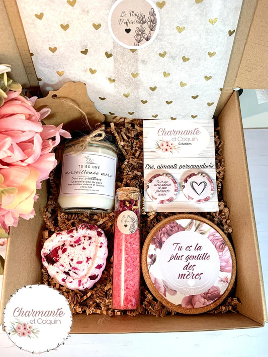 Charmante boîte cadeaux personnalisée pour une maman, cadeaux pour fête des mères