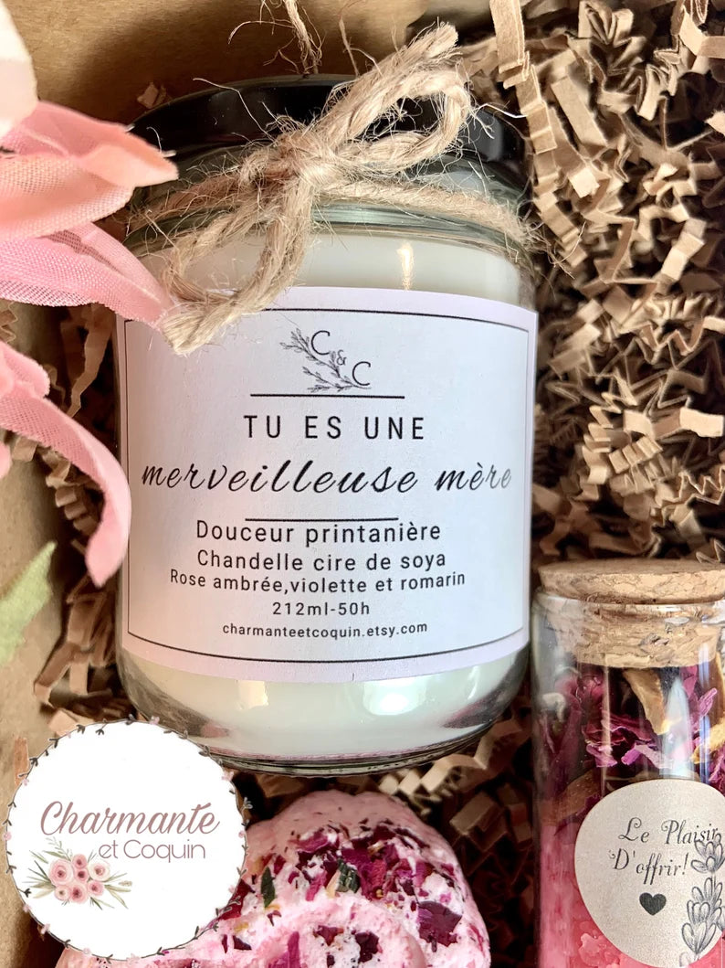 Charmante boîte cadeaux personnalisée pour une maman, cadeaux pour fête des mères