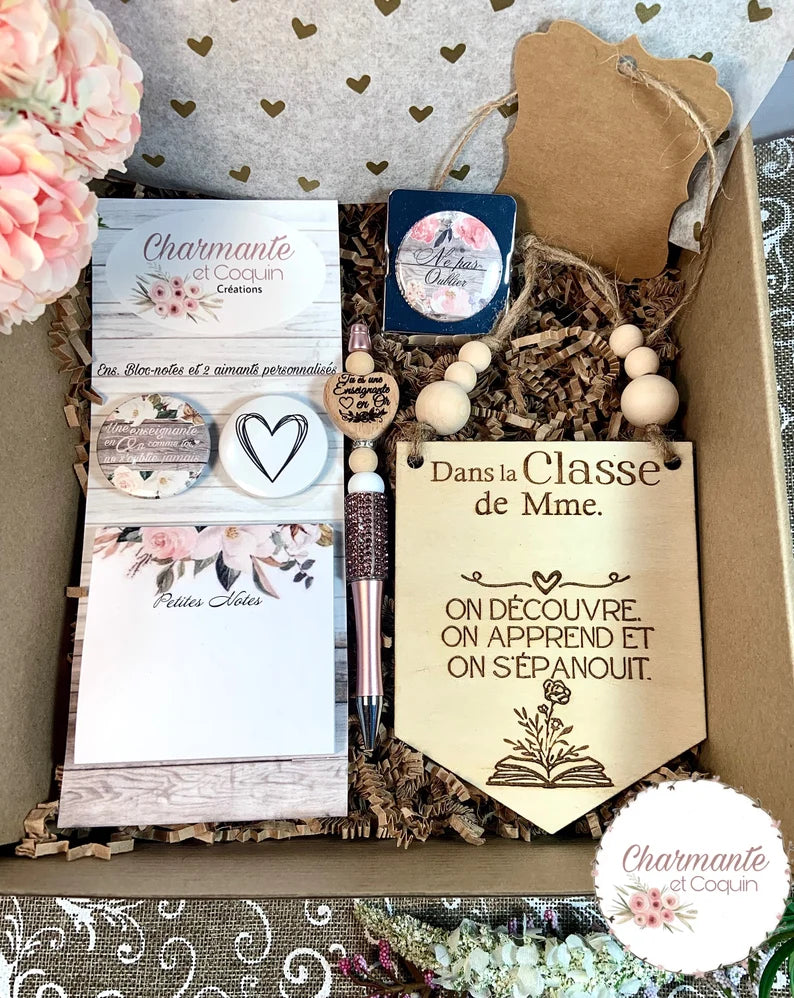 Boîte cadeaux personnalisés cadeaux pour enseignante, cadeau remerciement professeur