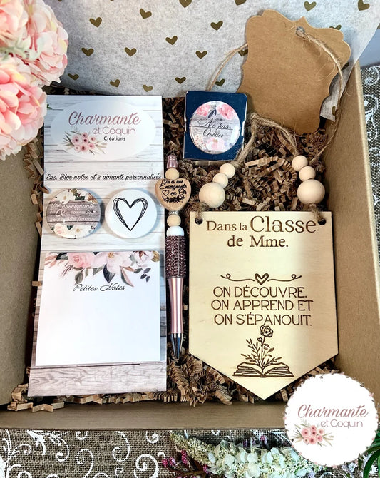Boîte cadeaux personnalisés cadeaux pour enseignante, cadeau remerciement professeur