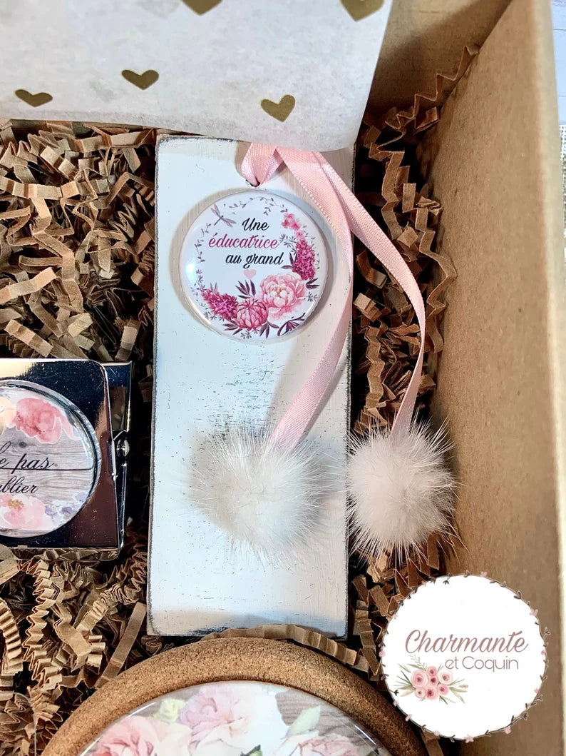 Charmante boîte cadeaux personnalisée, cadeau pour éducatrice