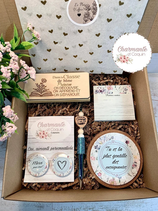 Boîte cadeaux personnalisés cadeaux pour enseignante, cadeau remerciement professeur