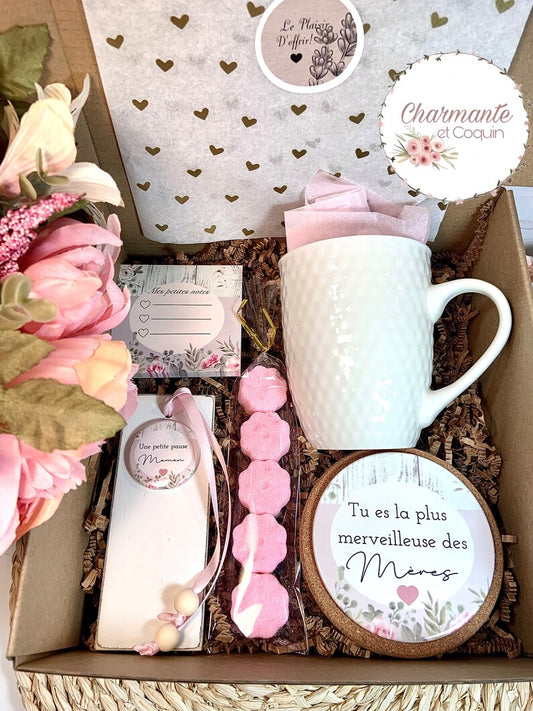 Charmante boîte cadeaux personnalisée pour une maman, cadeaux pour fête des mères