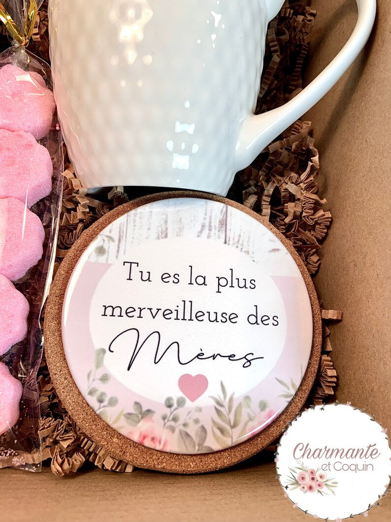 Charmante boîte cadeaux personnalisée pour une maman, cadeaux pour fête des mères