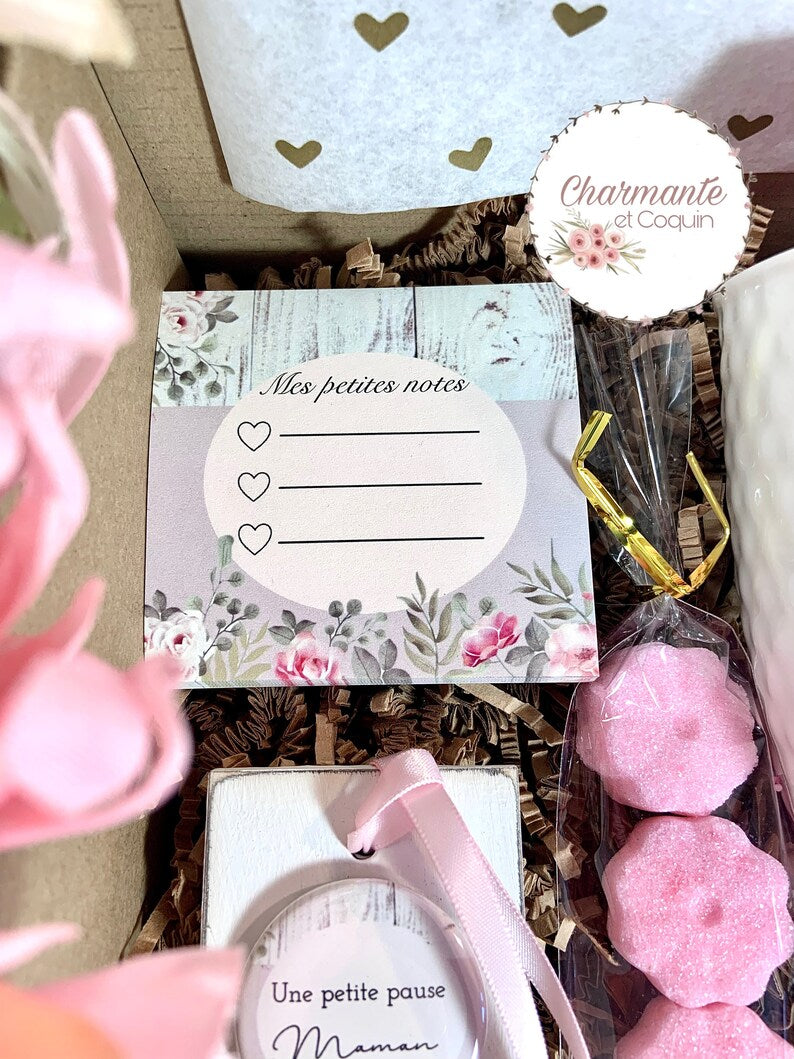 Charmante boîte cadeaux personnalisée pour une maman, cadeaux pour fête des mères