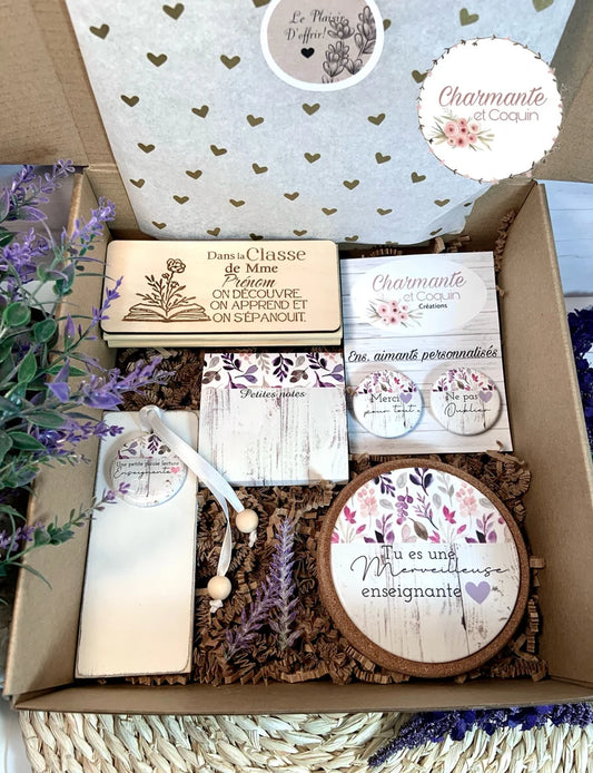 Boîte cadeaux personnalisés cadeaux pour enseignante, cadeau remerciement professeur