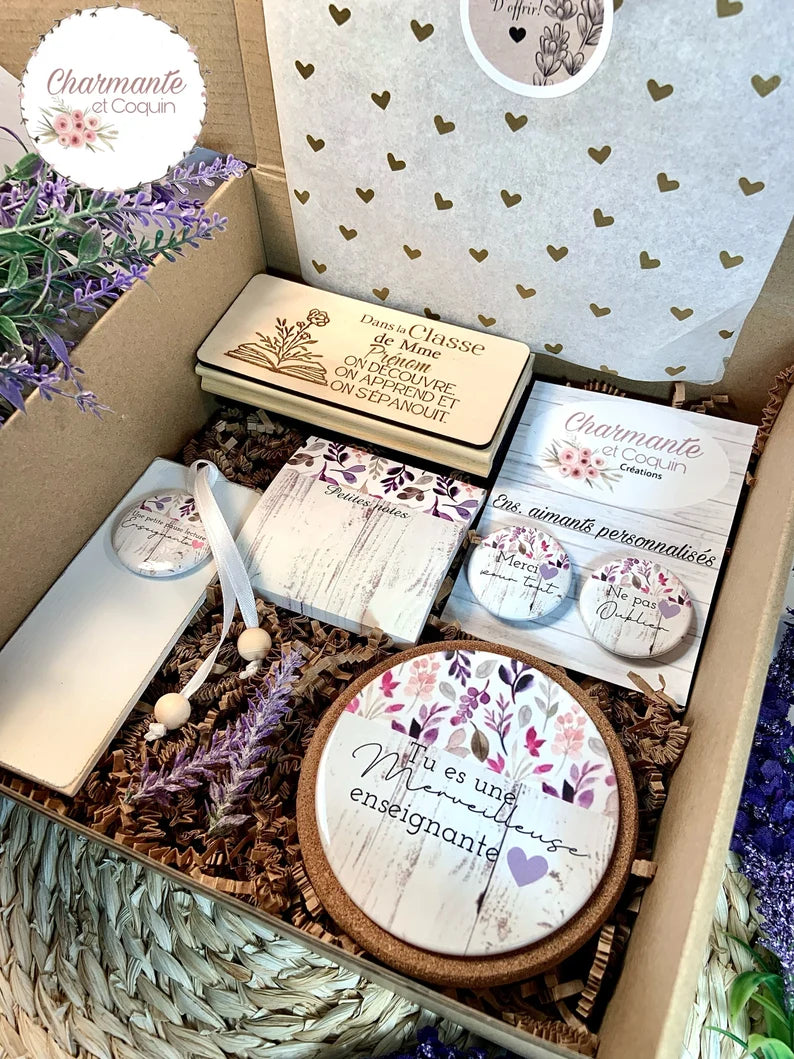 Boîte cadeaux personnalisés cadeaux pour enseignante, cadeau remerciement professeur