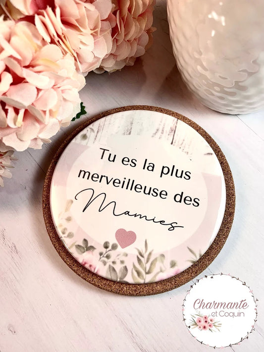 Sous verre personnalisé cadeau pour votre mamie adorée