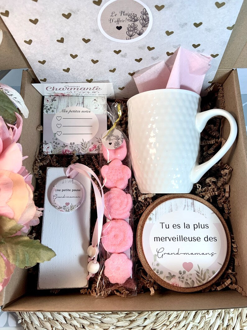 Charmante boîte cadeaux personnalisée pour votre grand-maman adorée ,cadeaux pour fête des mères