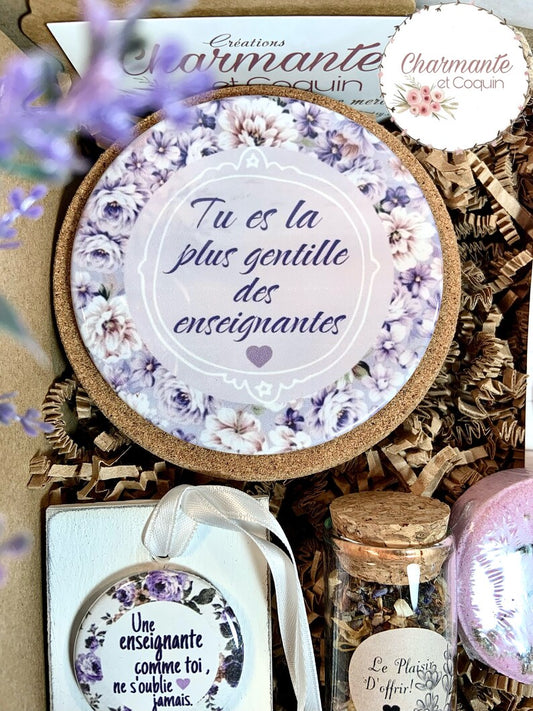Sous verre personnalisé cadeau pour enseignante, cadeau remerciement pour professeur