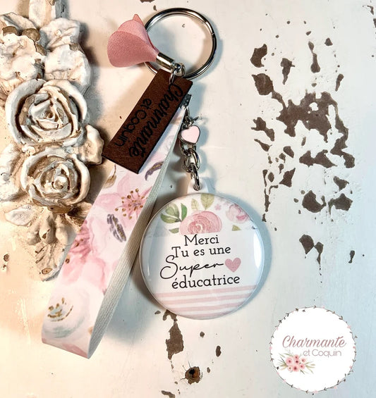 Porte-clés personnalisé cadeau pour éducatrice, remerciement pour éducatrice, création