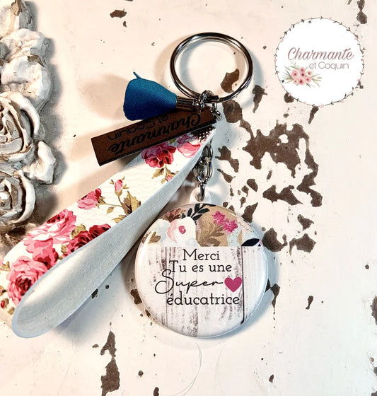Porte-clés personnalisé cadeau pour éducatrice, remerciement pour éducatrice, création