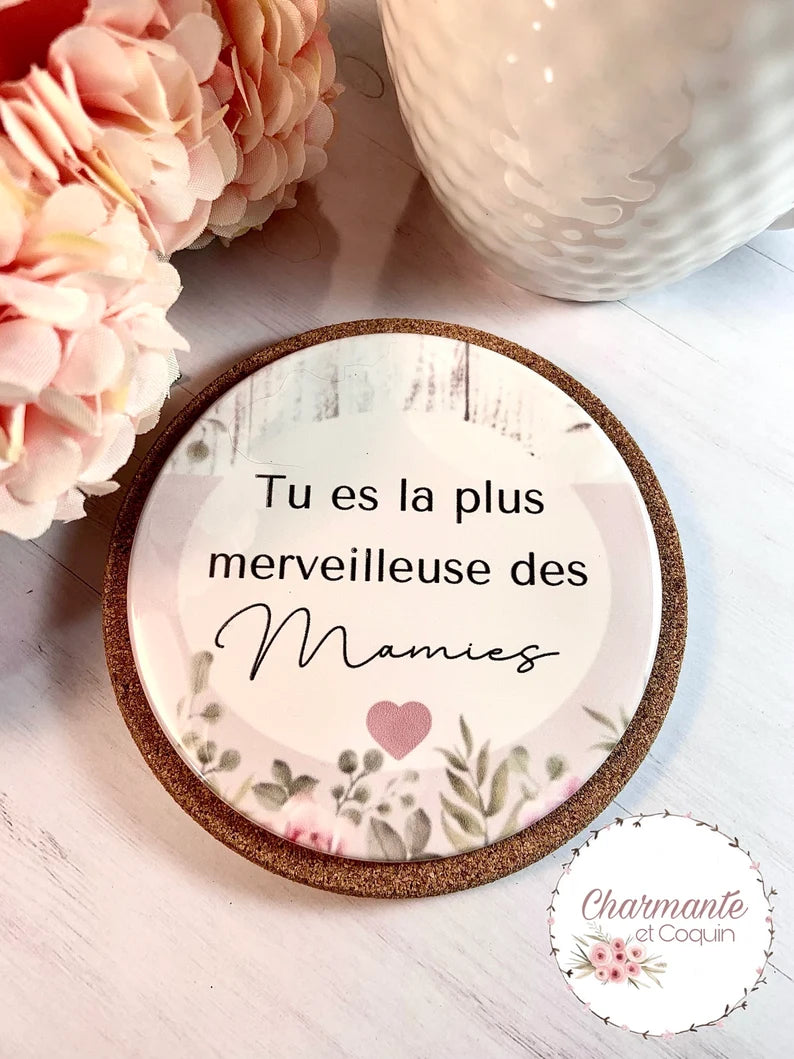 Sous verre personnalisé cadeau pour votre mamie adorée