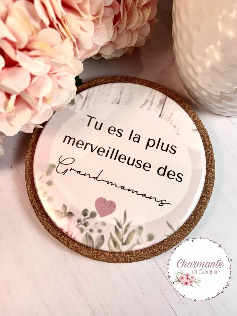 Sous verre personnalisé cadeau pour votre grand-maman adorée