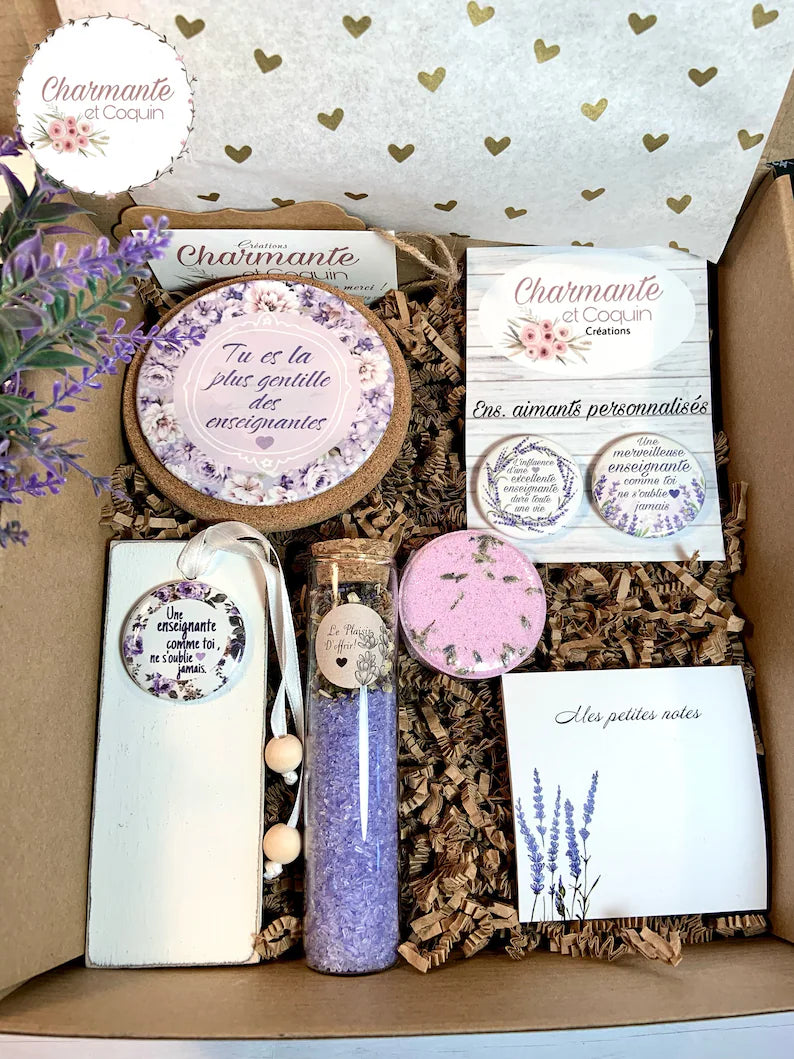 Boîte cadeaux personnalisés cadeaux pour enseignante, cadeau remerciement professeur