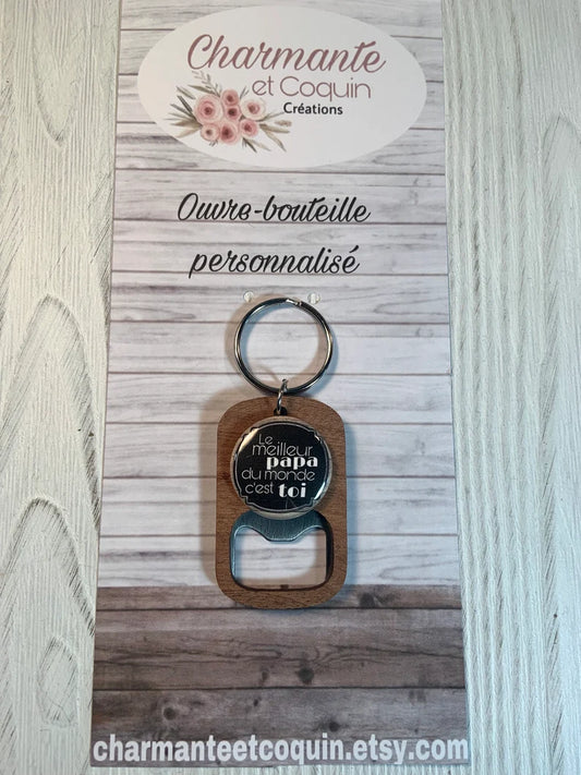 Porte-clés ouvre bouteilles personnalisé cadeau pour papa,décapsuleur cadeau