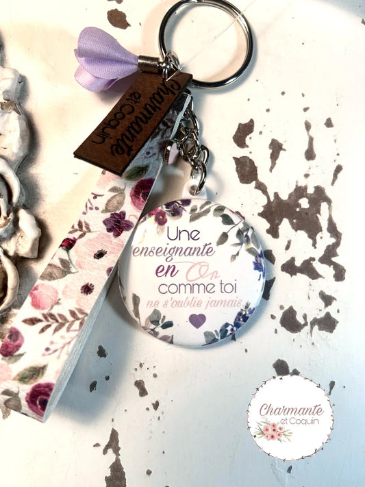 Porte clés pour enseignante, cadeau remerciement enseignante
