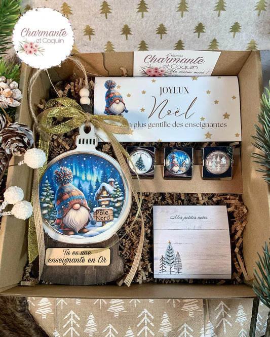 Boîte cadeaux de Noël personnalisée pour éducatrice ,enseignante ou avec votre citation personnalisée .Coffret cadeau