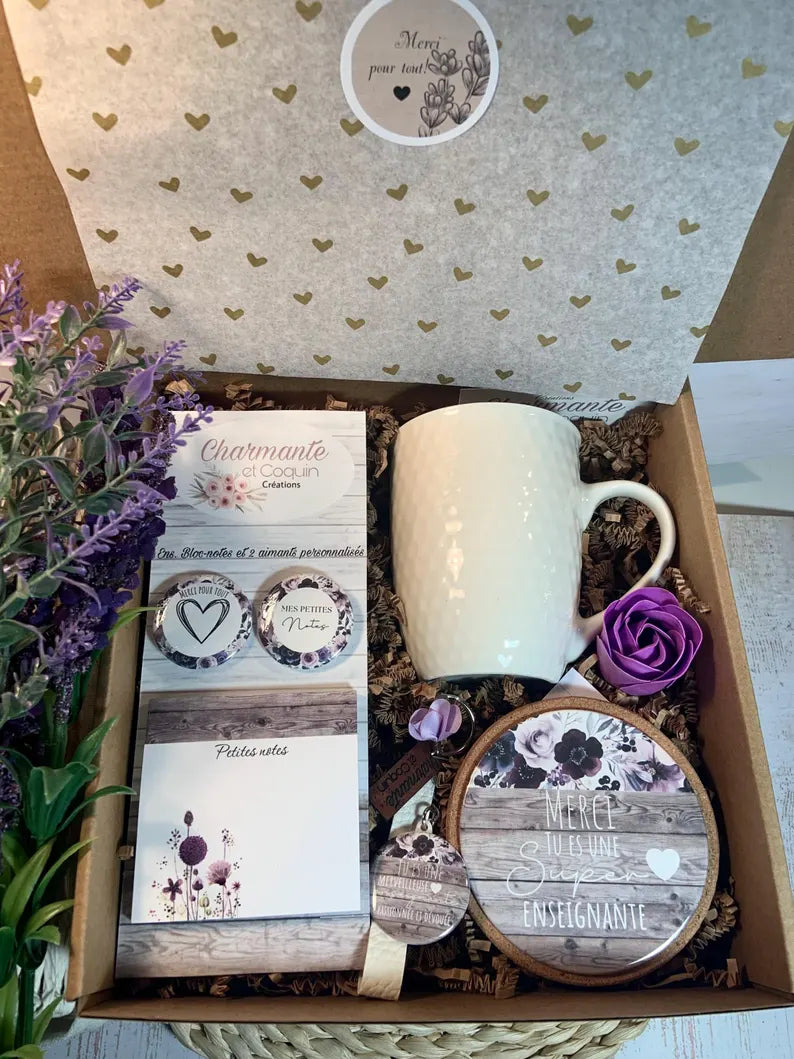 Boîte cadeaux personnalisés cadeaux pour enseignante, cadeau remerciement professeur