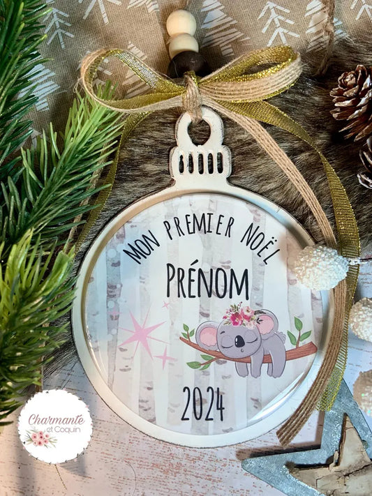 Ma première boule de Noël en bois de style rustique chic.