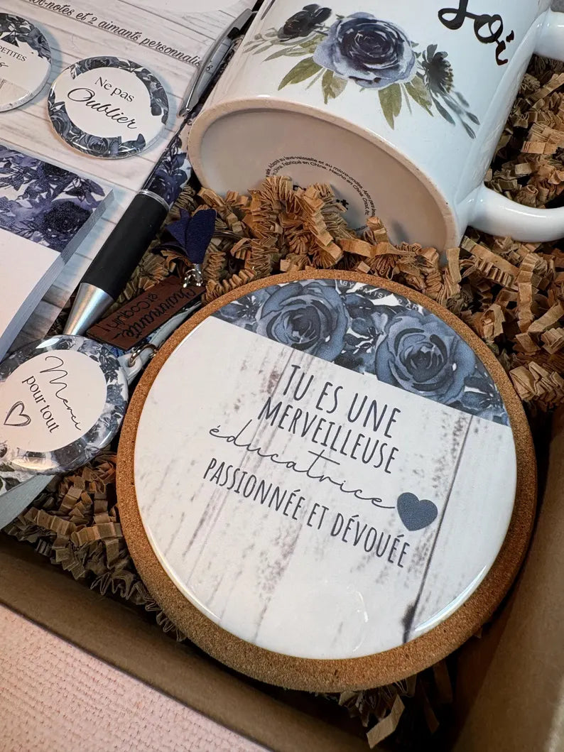 Boîte cadeaux personnalisés cadeaux pour éducatrice , cadeau remerciement éducatrice