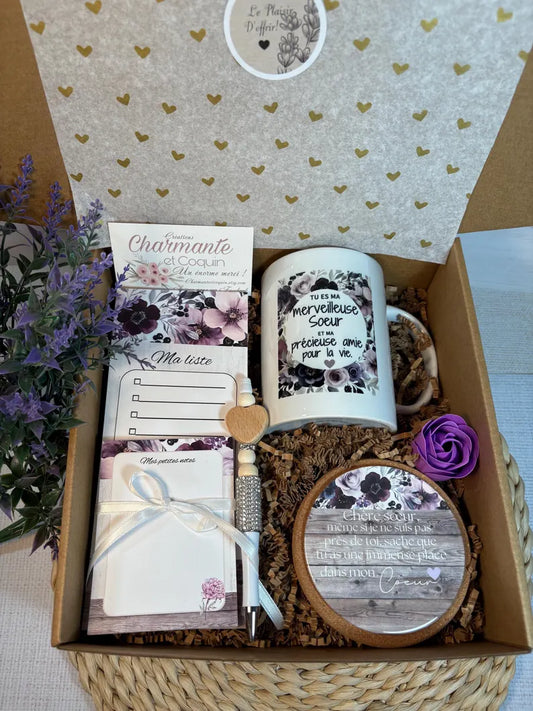 Boîte cadeau personnalisée , cadeau pour une précieuse sœur.