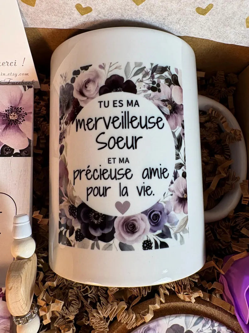 Boîte cadeau personnalisée , cadeau pour une précieuse sœur.