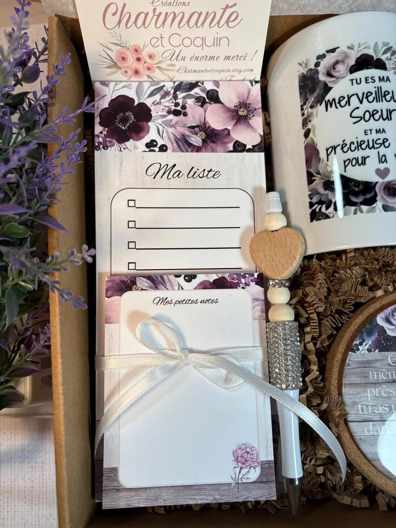 Boîte cadeau personnalisée , cadeau pour une précieuse sœur.
