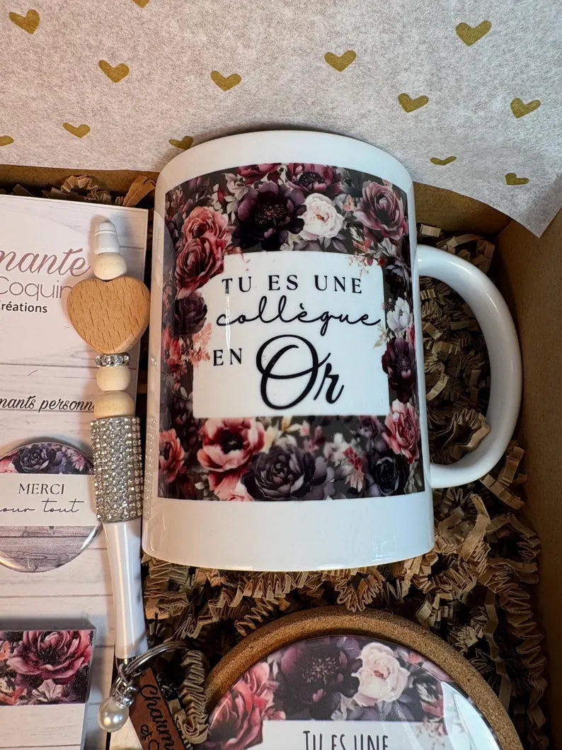 Boîte cadeau personnalisée , cadeau pour une collègue de travail.