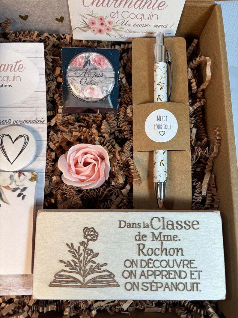 Boîte cadeau pour enseignante ,cadeau remerciement professeur.