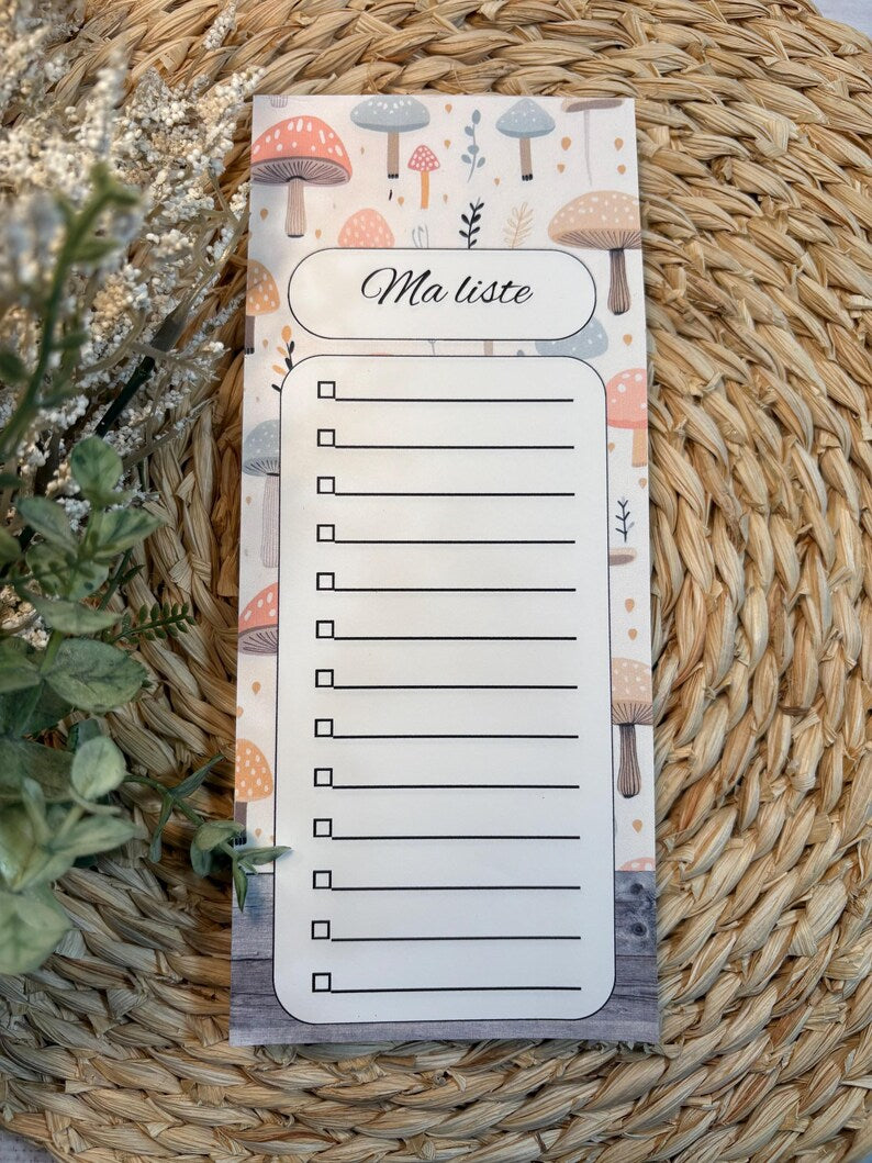Ensemble de notes assortie sur le thème des petits champignons colorés