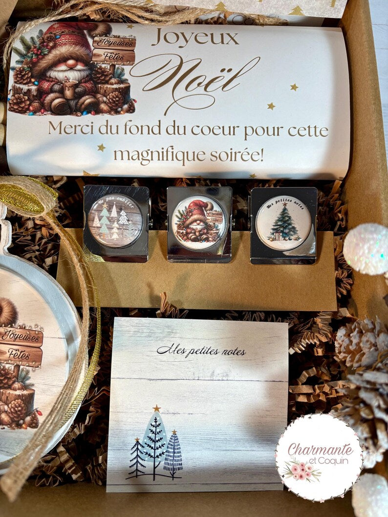 Boîte cadeaux de Noël personnalisée pour remercier l’hôtesse de la soirée ou avec votre citation personnalisée .Coffret cadeau