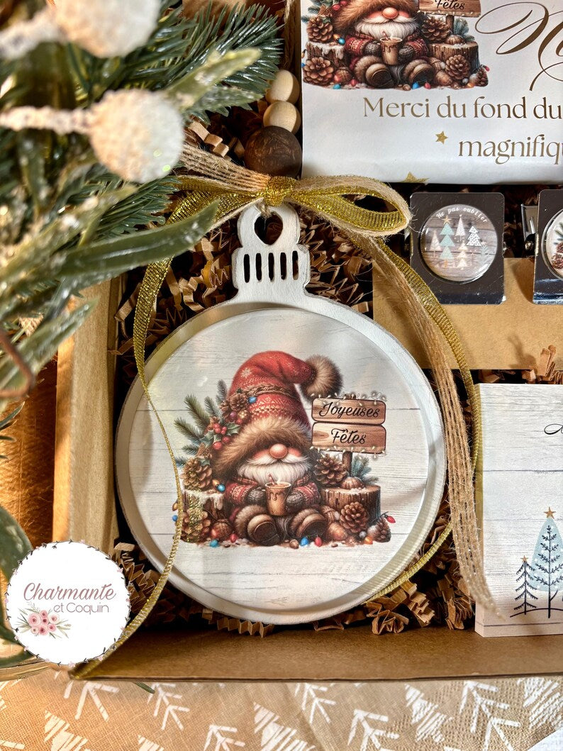 Boîte cadeaux de Noël personnalisée pour remercier l’hôtesse de la soirée ou avec votre citation personnalisée .Coffret cadeau