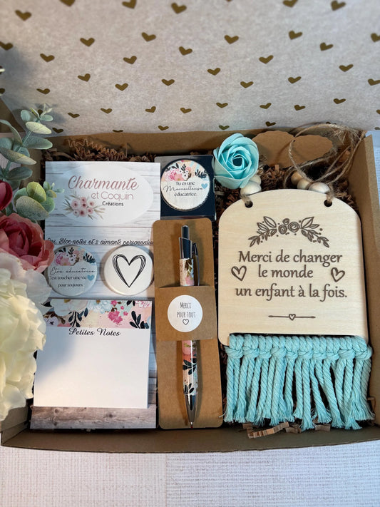 Boîte cadeau pour éducatrice ,cadeau remerciement éducatrice.