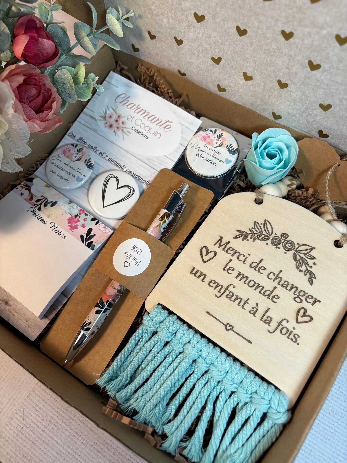 Boîte cadeau pour éducatrice ,cadeau remerciement éducatrice.