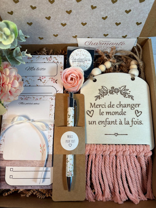 Boîte cadeau pour éducatrice ,cadeau remerciement éducatrice.