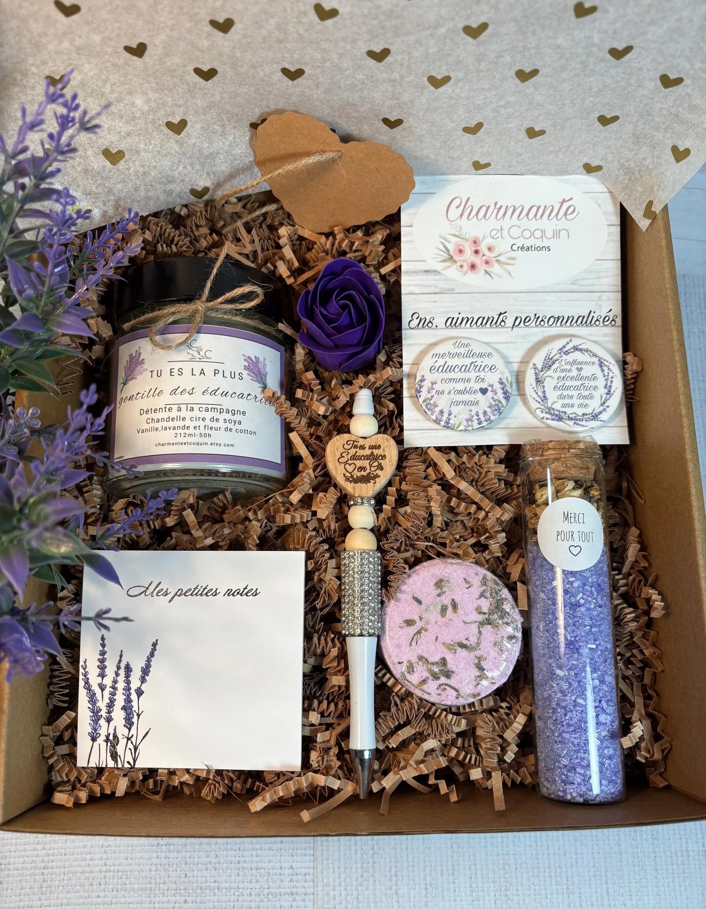 Boîte cadeaux personnalisés cadeaux pour éducatrice , cadeau remerciement éducatrice